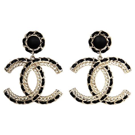 black chanel earrings replica|classic Chanel inspired earrings.